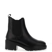CallagHan Smooth Leather Wedge Boots, Black image