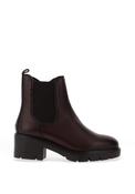 CallagHan Smooth Leather Wedge Boots, Brown image