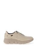 CallagHan Balloon Quilted Leather Trainers, Beige image