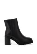 CallagHan Smooth Leather Block High Heel Boots, Black image