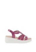 CallagHan Bera Leather Cut Out Sandals, Magenta image