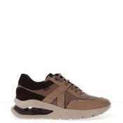 CallagHan Leather Nylon Wedge Trainers, Beige