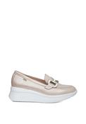CallagHan Hanna Leather Pearlescent Platform Loafers, Beige image