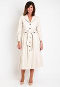 Camelot PU Trench Style Midi Dress, Stone image