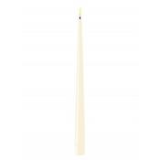 Deluxe Homeart LED Real Flame Shiny Dinner Candle Pair, Cream image