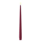 Deluxe Homeart LED Real Flame Shiny Dinner Candle Pair, Magenta