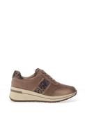 Caprice Wide Fit Reptile Printed Platform Trainers, Taupe image