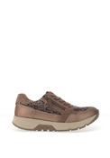 Caprice Wide Fit Reptile Printed Metallic Trainers, Beige image