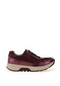 Caprice Wide Fit Reptile Printed Metallic Trainers, Wine image