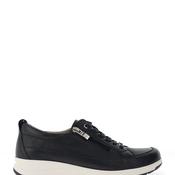Caprice Wide Fit Distressed Leather Comfort Trainers, Navy