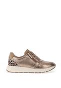 Caprice Metallic Leather Side Zip Trainers, Taupe image