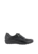 Caprice Wide Fit Leather Comfort Trainers, Black image