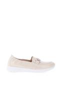 Caprice Wide Fit Patent Leather Slip On Loafers, Nude image