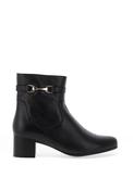 Caprice Wide Fit Soft Nappa Leather Chain Link Ankle Boots, Black image