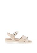 Caprice Shimmering Leather Strap Sandals, Cream image