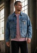 Carhartt WIP Helston Paint Splatter Denim Jacket, Washed Blue image