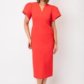 Caroline Kilkenny Cloud V Neck Pencil Dress, Orange