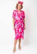 Coco Doll Toya Floral Print Wrap Midi Dress, Pink image
