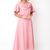 Cassandra Cowl Neck Midi Dress, Pink image