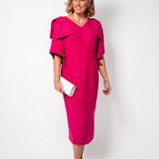Cassandra Melody Embellished Bow Detail Dress, Fuchsia Pink