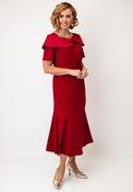 Cassandra Belt Detail Structured Occasional Dress, Red image