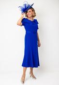 Cassandra Nica Shawl Collar Flared Dress, Blue image
