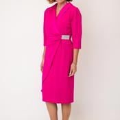 Cassandra Rhinestone Detail Pencil Midi Dress, Fuchsia Pink image