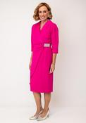 Cassandra Rhinestone Detail Pencil Midi Dress, Fuchsia Pink image