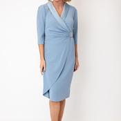 Cassandra V-Neck Embellished Detail Midi Dress, Blue