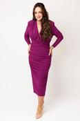 Casting Ruched Jersey Panel Dress, Purple image