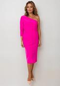 Casting One Shoulder Pencil Dress, Fuchsia image