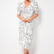Casting Printed Wrap Panel Pencil Dress, Ivory