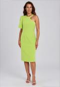 Castings One Sleeve Pencil Midi Dress, Lime Green image