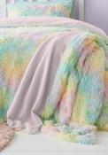 Catherine Lansfield Rainbow Cuddly Pastel Throw, Multi image