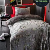 Catherine Lansfield Game Over Glow in the Dark Duvet Set, Grey Multi