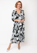 CD Studio Margo Leaf Print Jersey Midi Dress, Black &amp; White image