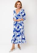 CD Studio Margo Leaf Print Jersey Midi Dress, Blue &amp; White image