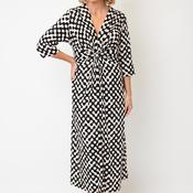 CD Studio Nova Abstract Print Midi Dress, Black and Cream image