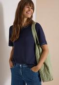 Cecil Leopard Contrast Round Neck T-Shirt, Navy image