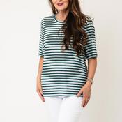 Cecil Striped Knit Round Neck Top, Blue Multi image
