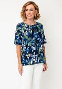 Cecil Abstract Print Round Neck Top, Blue Multi image