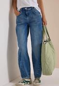 Cecil High Waisted Barrel Leg Jeans, Blue image