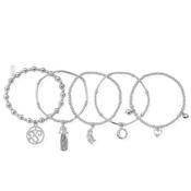 ChloBo Divine Stack of 5 Bracelets, Silver