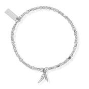 ChloBo Mini Cube Double Feather Bracelet, Silver image