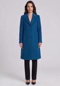 Christina Felix Classic Tailored Longline Coat, Teal Blue image