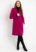 Christina Felix Classic Tailored Long Coat, Magenta image