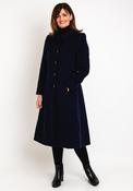 Christina Felix Wool Cashmere Folded Collar Long Coat, Ink image