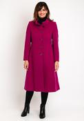 Christina Felix Wool Cashmere Folded Collar Long Coat, Raspberry image
