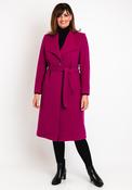 Christina Felix Belted Waist Wool Cashmere Blend Long Coat, Raspberry image