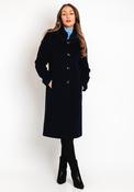 Christina Felix Faux Fur Collar Wool Long Coat, Ink image